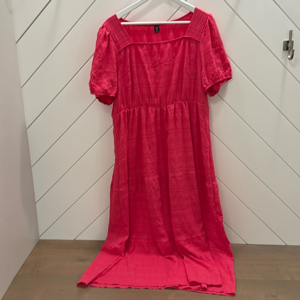 SHEIN Curve Hot Pink Maxi Dress